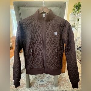 2009 The North Face Brown Nylon Ribbed Quilted Bomber Jacket